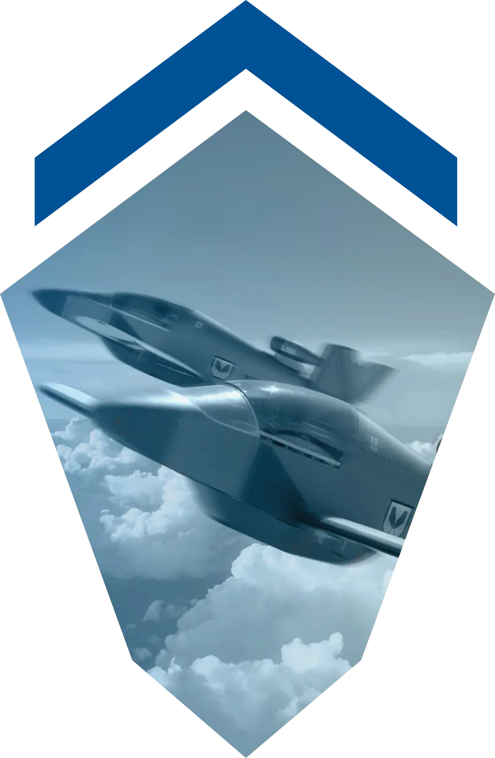 Photo of a jet inset in the Greyhound Group Logo